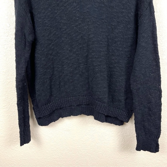 Roxy Black Knit Long Sleeve Hooded Pullover Sweater Size Small Women - Picture 6 of 11